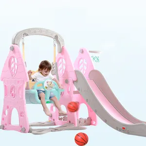 Mini terrain de jeux pour enfants, ensemble toboggan balançoire coloré et en plastique, mise à jour extérieure, pour l'intérieur