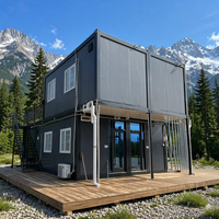 Maison conteneur modulaire préfabriquée en acier DIY - Portable, 2 chambres, détachable, empilable, design ferme pour usage commercial