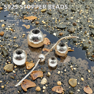 GP US S925 Sterling Silver Adjustable Silicone <b>Spacer</b> Beads GP US Stopper Beads Rubber Charm Holder Jewelry Chains Bead Caps - Product Image 3