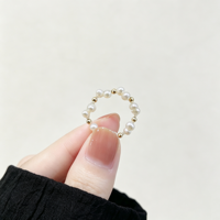 Bagues en argent 925 naturel d'eau douce tressées, bagues tendance pour femmes 925