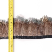 Garnitures de plumes de faisan vert nature 5-8cm frange avec ruban de satin pour la couture artisanat et costumes décoration motif lavé
