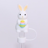 Décorations de paille en PVC de Pâques de 10 mm, accessoires pour gobelets de 40 oz, pailles réutilisables, couvre-pailles 3D Lapin, Oeuf, Gnome