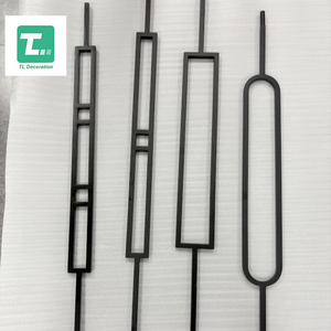 Barandillas de Escalera de Hierro Forjado de Diseño Moderno <span class=keywords><strong>Cuadrado</strong></span> TL, Balaustres Interiores Negros Resistentes al Óxido - Product Image 1
