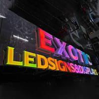 Letrero Luminoso Personalizado de Acrílico Líquido Iluminado en 3D RGB a Todo Color con Logotipo LED para Negocios, Letrero para Fachada de Tienda al Aire Libre