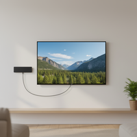 ANTOP Antenne HDTV intérieure à panneau mince à gain élevé, plage de fréquences UHF/VHF, gain de 28 dB, en plastique, montable sur table/mur, longue portée