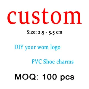 2024 New Clog Decorative Shoe Buckle Custom Croc Pvc Rubber Shoe Charms Accessories