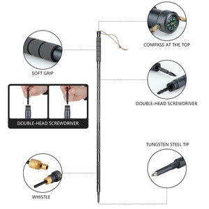 Bastone da <span class=keywords><strong>Trekking</strong></span> Leggero in Alluminio per <span class=keywords><strong>Uomo</strong></span> e Donna, Multifunzionale, Smontabile, con Punta in Ferro, Pieghevole - Product Image 4
