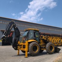 Mesin Konstruksi Retroexcavadora 4WD Pabrik Asli Cina, Traktor Diesel 4x4, Loader Backhoe, Shovel Wheel Loader untuk Dijual