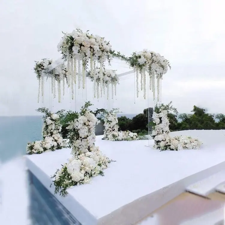 GIGAฉากหลังดอกไม้ผ้าไหมดอกไม้สำหรับสวนโค้งตกแต่งงานแต่งงานขายส่ง