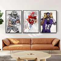 Joueur de football américain Star Sport Wall Art Peinture sur toile Rugby Minimaliste Posters and Prints Home Decor Paintings