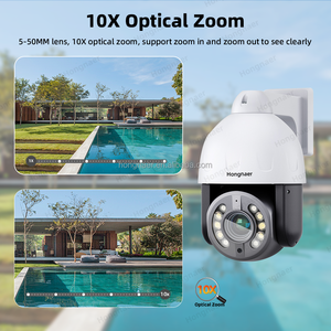 Caméra de sécurité extérieure sans fil Hongnaer 8MP HD avec vision nocturne, caméra dôme PTZ, XMEye Pro ICSee 4K, <span class=keywords><strong>zoom</strong></span> optique 10x, caméra de sécurité domestique POE - Product Image 3
