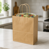 Sacs à emporter en papier kraft personnalisés en gros pour la livraison de repas, emballage alimentaire pour restaurants, saladiers, cafés
