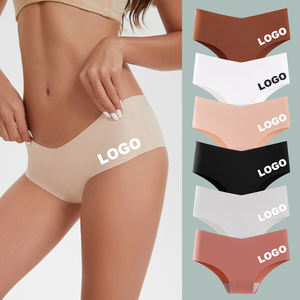 Culottes Boxer Femme Taille Moyenne en Coton et Soie Glacée, Sans Coutures, Respirantes, Sexy, Grandes Tailles, Lot de Sous-vêtements Féminins Sans Traces - Product Image 1