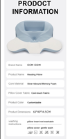 Oreiller ergonomique moderne en mousse à mémoire de forme avec zonage scientifique, accoudoir à courbe adaptée, soutien cervical pour étirement, Plant/Marine