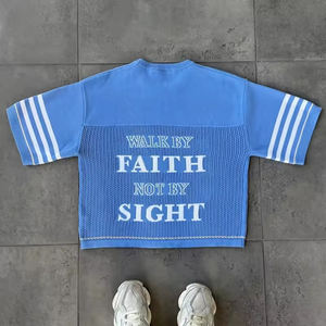 Suéter de Punto Calado Estilo Hockey, Jersey Holgado de Fútbol, Ropa Urbana, Suéter de Punto Crochet - Product Image 2