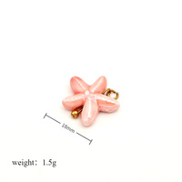 Hongtong AC-30 Breloque en céramique en forme de poisson et étoile de mer, mignonne et minimaliste, nouvelle arrivée, composant pour la création de bijoux DIY