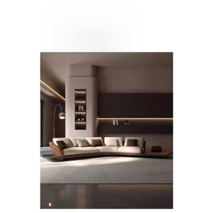 Juego <span class=keywords><strong>de</strong></span> sofás italianos ligeros <span class=keywords><strong>de</strong></span> lujo para sala <span class=keywords><strong>de</strong></span> estar, sofá <span class=keywords><strong>de</strong></span> esquina en forma <span class=keywords><strong>de</strong></span> L, sofá para Hotel, hogar, Villa - Product Image 6