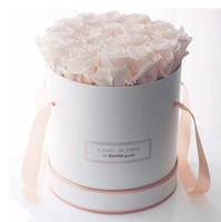 Boîtes à fleurs rondes avec logo personnalisé Boîte pour roses Tube d'emballage en papier pour cadeaux floraux de la Saint-Valentin