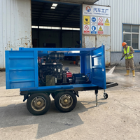 Système de nettoyage industriel à jet d'eau froide diesel personnalisé 160 MPa, pompe à jet d'eau haute pression, machines de débouchage de canalisations