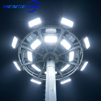 Projecteur LED 200W 300W 400W IP66, éclairage de rue à mât haut galvanisé à chaud avec levage automatique, portée 15M 18M 20M 25M 30M 35M
