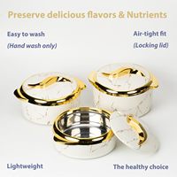 3 Pcs Set 1.5L 2L 2.5L Thermos Isolé Casserole Chaude Pot Double Paroi Boîtes À Lunch En Acier Inoxydable