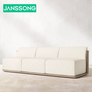 Meubles de jardin en bois massif de luxe haut de gamme pour villa, mobilier d'extérieur unique, ensemble de canapé en teck avec coussin imperméable - Product Image 6