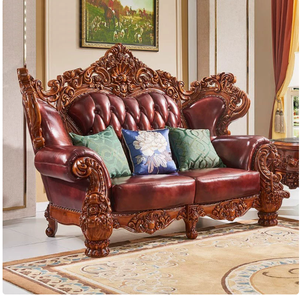 Juego de Sofás Seccionales de Cuero Dorado Clásico Europeo, Diseño Chesterfield para Apartamentos, Hoteles y Salas de Estar, Cómodo y Duradero - Product Image 1