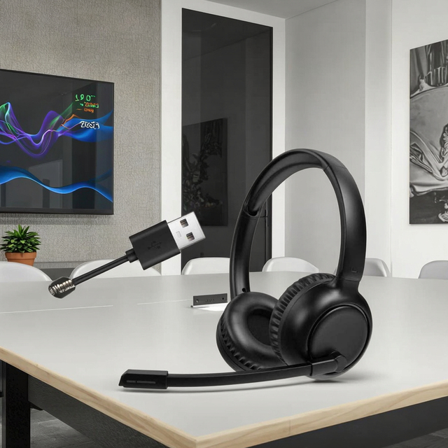 Factory Price Qualcomm USB Binaural ENC Noise Cancelling Over-ear Telephone Headset Office Business Call Center Earplugs BT 5.5