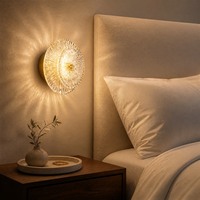 Lampe murale LED Art Déco en fer forgé en forme de feuille de lotus, style nordique luxueux et moderne, pour salle de bain