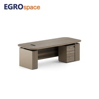 EGROspace - Design de luxe - Mobilier moderne - Table ronde en mélamine pour PDG - Bureau de direction - Bureau de cadre