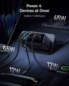 Cargador USB C <span class=keywords><strong>Baseus</strong></span> Picogo de 140W, Cargador Rápido para Múltiples Dispositivos con 4 Puertos, Pantalla Inteligente y <span class=keywords><strong>Control</strong></span> Táctil, Tecnología GaN - Product Image 4