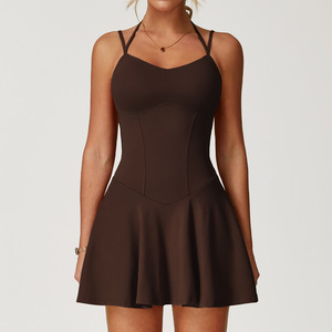 Ensemble de sport deux-en-un pour femmes avec bretelles réglables, robe respirante décontractée pour le fitness, le golf, le pickleball, le paddle-tennis, robe pour femmes - Product Image 5