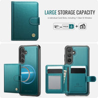 CaseMe Buckle Card Case Slot Kartu untuk Samsung S26 FE/S25FE/S24/S23/S22 2-in-1 Dompet Lepas Pasang Penutup Pengisian Daya Nirkabel
