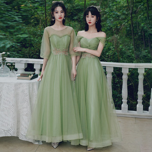 Green Bridesmaid Dress A-Line Sweetheart Neckline Long Evening Gown For Wedding Polyester Fabric 2025 Spring Style - Product Image 4