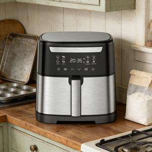 Freidora <span class=keywords><strong>de</strong></span> Aire Inteligente para Cocina con <span class=keywords><strong>Libro</strong></span> <span class=keywords><strong>de</strong></span> <span class=keywords><strong>Recetas</strong></span>, Función <span class=keywords><strong>de</strong></span> Memoria, Modo <span class=keywords><strong>de</strong></span> Precalentamiento, Diseño Elegante, Base Antideslizante, Freidora Eléctrica - Product Image 1