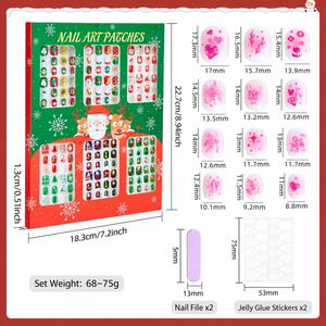 Set de Uñas Postizas Navideñas para Niñas, Uñas Falsas Hechas a Mano, Autoadhesivas, Sin Pegamento, con Logotipo Personalizado, Kit de Uñas al por Mayor para Niñas - Product Image 4