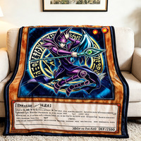 Couverture en flanelle pour jeu de cartes à collectionner, épaisse, imprimée, douce, motif dragon anime, couverture en peluche personnalisée, couvertures chaudes pour l'hiver
