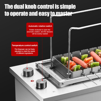 Machine à Kebab Électrique Commerciale Dingbai en Acier Inoxydable de Grade 304, 16 Emplacements de Cuisson, Rotation Automatique, Grillage Intérieur Sans Fumée