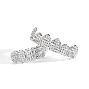 G017 Grillz Hip Hop Europeo Americano in Ottone a 6 Denti, Accessori per Costume di Halloween, Gioielli da <span class=keywords><strong>Bocca</strong></span> Dorati - Product Image 4