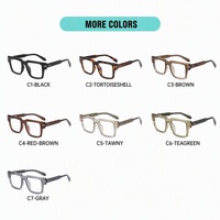 Lunettes optiques de prescription avec monture TR pleine monture à motif carré audacieux, charnière à ressort en fil métallique, verres PC anti-lumière bleue, OEM ODM
