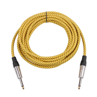 Câble de guitare Premium 3m 10ft Câble d'instrument de 1/4 pouces-Sans bruit et longue durée avec cordon AMP pour pédale de guitare et amplificateur
