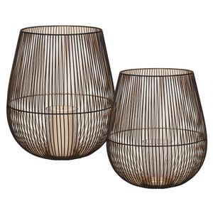 Lot de lanternes porte-bougies en fer forgé, grand format, populaires, noir et or, résistantes à la chaleur, pour la décoration intérieure - Product Image 2