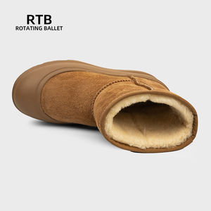 Зимние зимние сапоги Водонепроницаемые замшевые и шерстяные меховые цельные Нескользящие Повседневные Классические Универсальные ботинки - Product Image 2