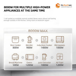 Aluminium Multi Outlet Wall-mounted Power Track Socket pour Sideboard - Product Image 4