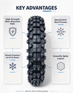 Neumático de Invierno Antideslizante <span class=keywords><strong>con</strong></span> <span class=keywords><strong>Clavos</strong></span> 80/100-21, Neumático Delantero <span class=keywords><strong>con</strong></span> <span class=keywords><strong>Clavos</strong></span> <span class=keywords><strong>para</strong></span> Clima Frío K16-ybs300 - Product Image 3