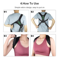 Correcteur de posture réglable en gros, ceinture de soutien dorsale, soutien de la clavicule, de la colonne vertébrale, des épaules et du bas du dos, correction de la posture