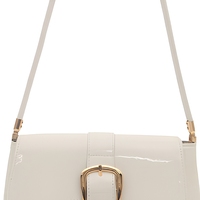 Sac à bandoulière en cuir verni, petit sac carré à boucle, sac à main à rabat pour usage quotidien