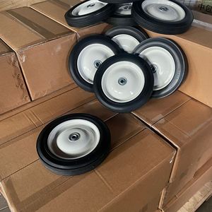10x1.75 Hollow Rubber Wheel Ball Bearing No Brake Industrial Caster Wheels <b>For</b> Handcarts <b>Tool</b> <b>Carts</b> - Product Image 3