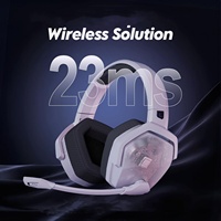 Headset Game Nirkabel dengan Mikrofon, Cocok untuk PS5, PS4 dan PC-Audio dengan Delay Rendah 23ms.