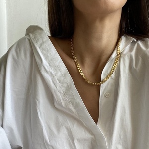 High Quality 18K Gold Plated Stainless Steel Cuban Link Figaro <b>Chain</b> Wholesale Women's Necklace Hop <b>Rope</b> - Product Image 4
